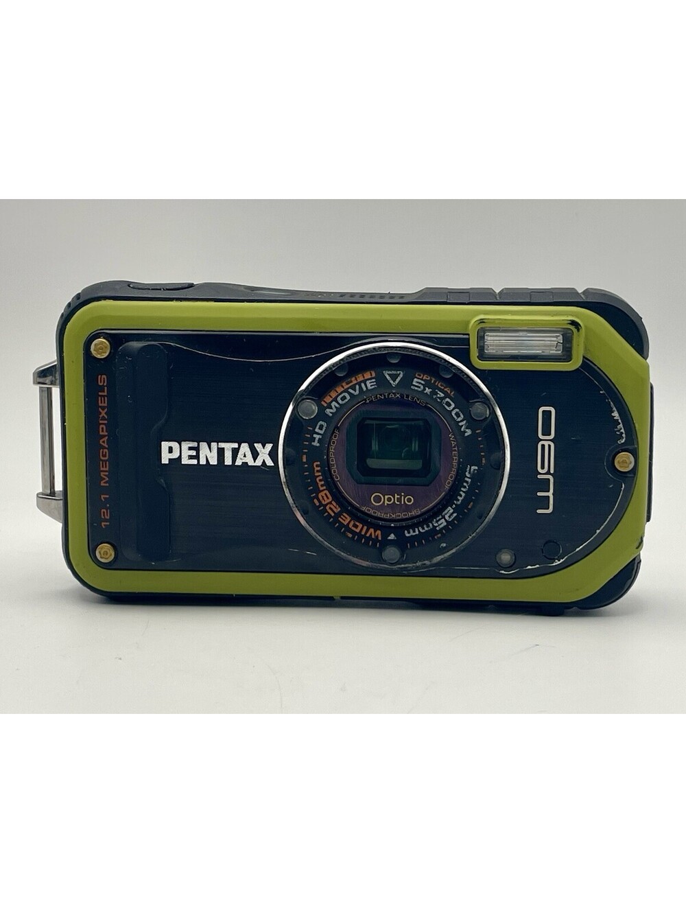 Pentax Optio W90 5х Optical Zoom 12.1 MP Digital Camera Green Tested & Working